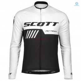 Completo Ciclismo 2019 Scott-RC-Squadre nero-bianca thermique Maglia Ciclismo Manica Lunga