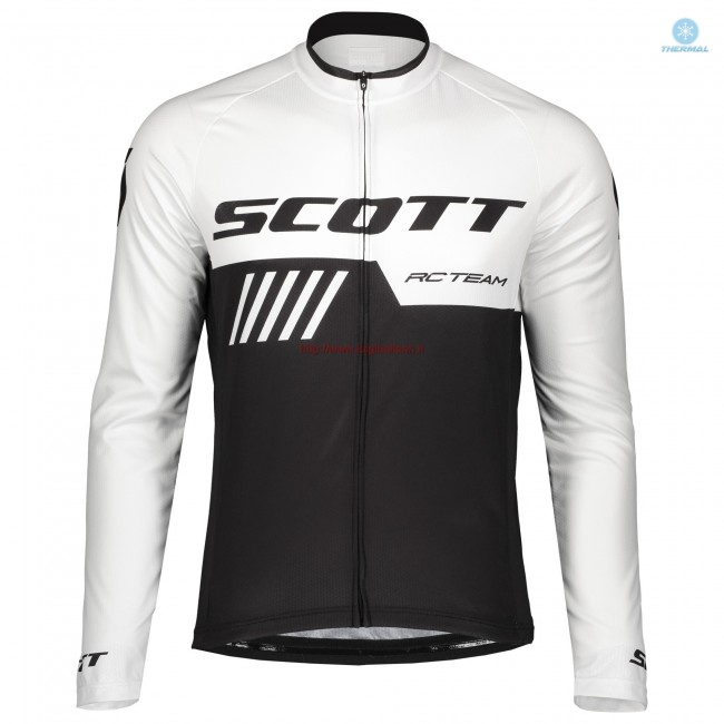 Completo Ciclismo 2019 Scott-RC-Squadre nero-bianca thermique Maglia Ciclismo Manica Lunga Completo Ciclismo 2019 Scott-RC-Squadre nero-bianca thermique Maglia Ciclismo Manica Lunga