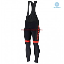 Completo Ciclismo 2019 Scott-RC-Squadre nero-rosso Salopette Lunga Ciclismo thermique