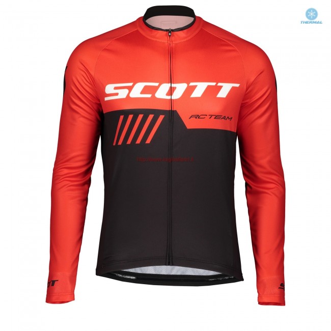 Completo Ciclismo 2019 Scott RC Squadre nero-rosso thermique Maglia Ciclismo Manica Lunga Completo Ciclismo 2019 Scott RC Squadre nero-rosso thermique Maglia Ciclismo Manica Lunga