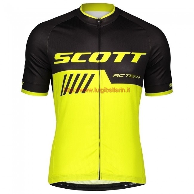 Completo Ciclismo 2019 Scott-RC-Squadre nero/giallo Maglia Ciclismo Manica Corta Completo Ciclismo 2019 Scott-RC-Squadre nero/giallo Maglia Ciclismo Manica Corta