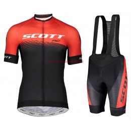Completo Ciclismo 2019 Scott RC rosso-nero abbigliamento Bici Completo Maglia Ciclismo Corta e Salopette