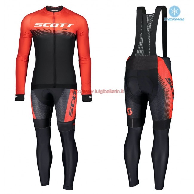 Completo Ciclismo 2019 Scott RC rosso-nero thermique Maglia Ciclismo Manica Lunga e Salopette Lunga Completo Ciclismo 2019 Scott RC rosso-nero thermique Maglia Ciclismo Manica Lunga e Salopette Lunga