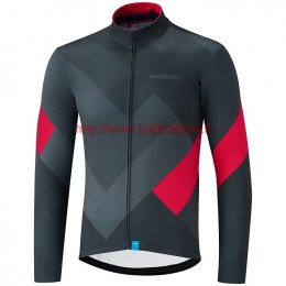 Completo Ciclismo 2019 Shimano Gris-rosso Maglia Ciclismo Manica Lunga