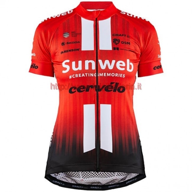 Completo Ciclismo 2019 Sunweb Squadre rosso donna Maglia Ciclismo Manica Corta Completo Ciclismo 2019 Sunweb Squadre rosso donna Maglia Ciclismo Manica Corta