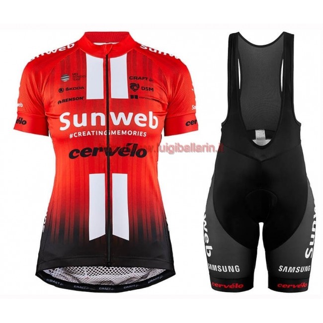 Completo Ciclismo 2019 Sunweb Squadre rosso donna abbigliamento Bici Completo Maglia Ciclismo Corta e Salopette Completo Ciclismo 2019 Sunweb Squadre rosso donna abbigliamento Bici Completo Maglia Ciclismo Corta e Salopette