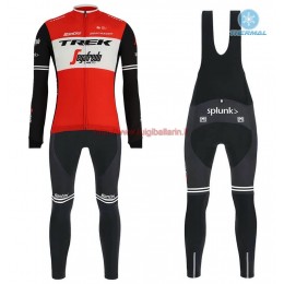 Completo Ciclismo 2019 Trek Usine Racing rosso thermique Maglia Ciclismo Manica Lunga e Salopette Lunga