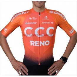 Completo Ciclismo 2019 Squadre CCC Reno Orange Maglia Ciclismo Manica Corta