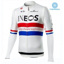 Completo Ciclismo 2019 Squadre INEOS UK Champion thermique Maglia Ciclismo Manica Lunga
