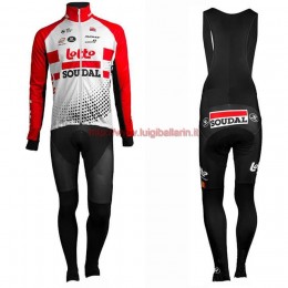 Completo Ciclismo 2019 Squadre Lotto rosso Maglia Ciclismo Manica Lunga e Salopette