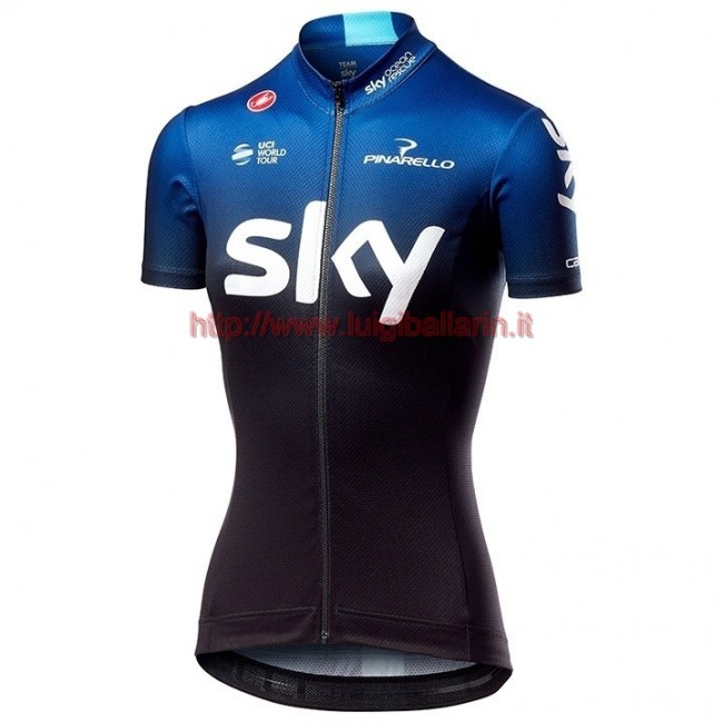 Completo Ciclismo 2019 Squadre SKY sombre Blu donna Maglia Ciclismo Manica Corta Completo Ciclismo 2019 Squadre SKY sombre Blu donna Maglia Ciclismo Manica Corta