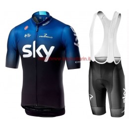 Completo Ciclismo 2019 Squadre Sky abbigliamento Bici Completo Maglia Ciclismo Corta e Salopette