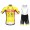 Completo Ciclismo 2020 Bingoal Wallonie Bruxelle giallo abbigliamento Bici Completo Maglia Ciclismo Corta e Salopette