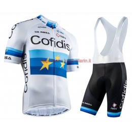 Completo Ciclismo 2020 Cofidis EU Champion abbigliamento Bici Completo Maglia Ciclismo Corta e Salopette