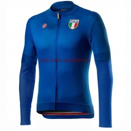Completo Ciclismo 2020 Italia Blu Maglia Ciclismo Manica Lunga