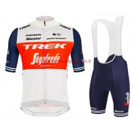 Completo Ciclismo 2020 Trek Segafredo bianca-rosso abbigliamento Bici Completo Maglia Ciclismo Corta e Salopette