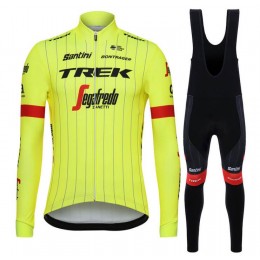 Trek Segafredo 2018 fluo jaune Abbigliamento Ciclismo Maglia Ciclismo Manica Lunga e Salopette Lunga 41499LR