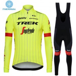 Trek Segafredo 2018 thermique fluo jaune Abbigliamento Ciclismo Maglia Ciclismo Manica Lunga e Salopette Lunga 53011NI