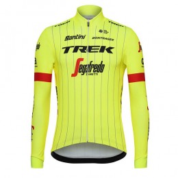 Trek Segafredo 2018 fluo jaune Maglia Ciclismo Manica Lunga 73359AU