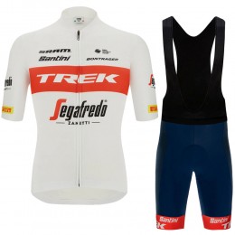 Team Trek Segafredo White abbigliamento Bici Completo Maglia Ciclismo Corta e Salopette YkoSh
