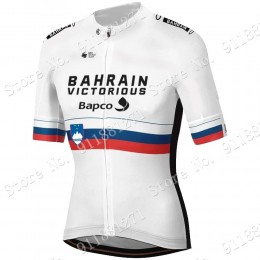 White Slovenia Tour De France Bahrain Victorious 2021 Maglia Ciclismo Manica Corta rnVeZ
