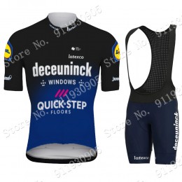Deceuninck Quick Step Pro Team Black 2021 abbigliamento Bici Completo Maglia Ciclismo Corta e Salopette TWBtf