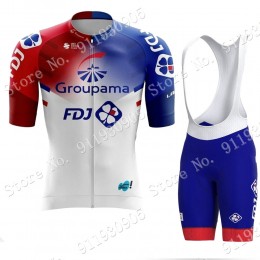 FDJ Pro Team 2021 abbigliamento Bici Completo Maglia Ciclismo Corta e Salopette lYPBU