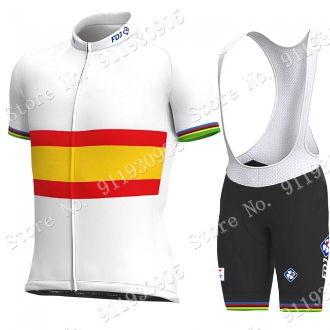 FDJ Pro Team Spanish Champion 2021 abbigliamento Bici Completo Maglia Ciclismo Corta e Salopette CTTfw FDJ Pro Team Spanish Champion 2021 abbigliamento Bici Completo Maglia Ciclismo Corta e Salopette CTTfw