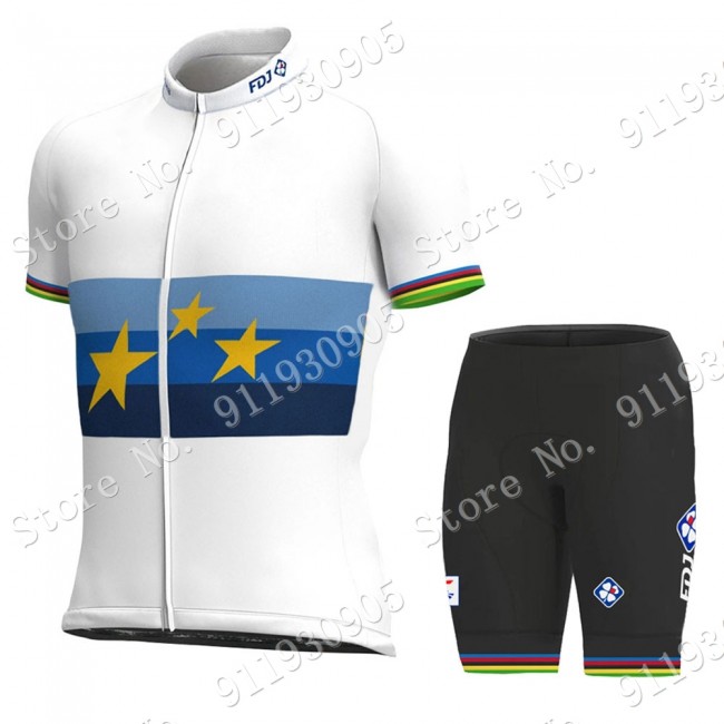 FDJ Pro Team European Champion 2021 abbigliamento Bici Completo Maglia Ciclismo Corta e Salopette SIrm9 FDJ Pro Team European Champion 2021 abbigliamento Bici Completo Maglia Ciclismo Corta e Salopette SIrm9