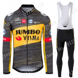 Jumbo Visma Tour De France 2021 Abbigliamento Maglia Ciclismo Manica Lunga e Salopette Lunga eOfpu