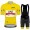 Yellow UAE Emirates Tour De France 2021 abbigliamento Bici Completo Maglia Ciclismo Corta e Salopette QKKgH