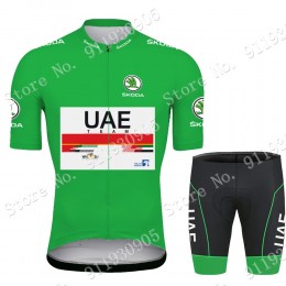 Green UAE Emirates Tour De France 2021 abbigliamento Bici Completo Maglia Ciclismo Corta e Salopette IGONN