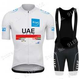 White UAE Emirates Tour De France 2021 abbigliamento Bici Completo Maglia Ciclismo Corta e Salopette CAUGw