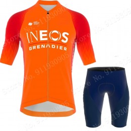 ineos grenadier Tour De France 2022 Team abbigliamento Bici Completo Maglia Ciclismo Corta e Salopette Orange rf2jj