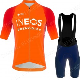 ineos grenadier Tour De France 2022 Team abbigliamento Bici Completo Maglia Ciclismo Corta e Salopette Orange o1Gym