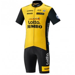 LottoNL-Jumbo 2018 abbigliamento Ciclismo Completo Maglia Ciclismo Corta e Pantaloni Ciclismo 87519WZ