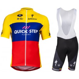 Quick Step Floors Ecuadorian Champion 2018 abbigliamento Ciclismo Completo Maglia Ciclismo Corta e Salopette 44409HY