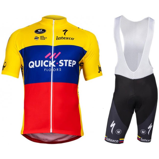 Quick Step Floors Ecuadorian Champion 2018 abbigliamento Ciclismo Completo Maglia Ciclismo Corta e Salopette 44409HY Quick Step Floors Ecuadorian Champion 2018 abbigliamento Ciclismo Completo Maglia Ciclismo Corta e Salopette 44409HY