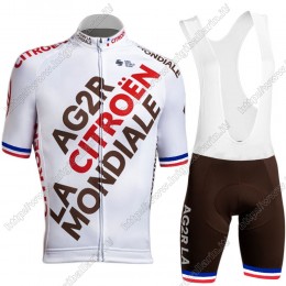 Ag2r Mondiale Citroen 2021 France Team abbigliamento Bici Completo Maglia Ciclismo Corta e Salopette FKAEA
