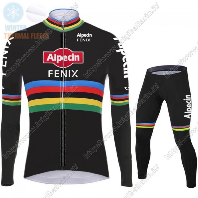 Winter 2021 Alpecin Fenix World Champion Noir Abbigliamento Maglia Ciclismo Manica Lunga e Salopette Lunga KWEZH Winter 2021 Alpecin Fenix World Champion Noir Abbigliamento Maglia Ciclismo Manica Lunga e Salopette Lunga KWEZH