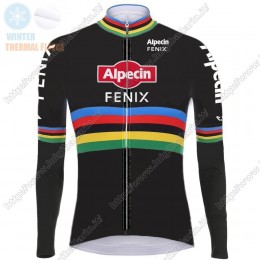 Winter 2021 Alpecin Fenix World Champion Noir Maglia Ciclismo Manica Lunga GXEJX