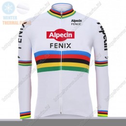 Winter 2021 Alpecin Fenix World Champion bianca Maglia Ciclismo Manica Lunga KHRJM