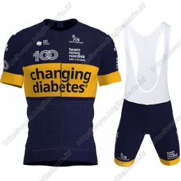 Novo Nordisk 2021 abbigliamento Bici Completo Maglia Ciclismo Corta e Salopette XJEUB