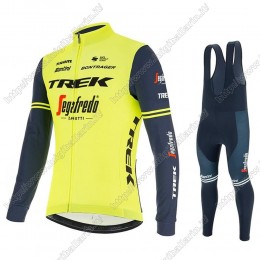 Trek Segafredo 2021 Abbigliamento Maglia Ciclismo Manica Lunga e Salopette Lunga Giallo GBJQW
