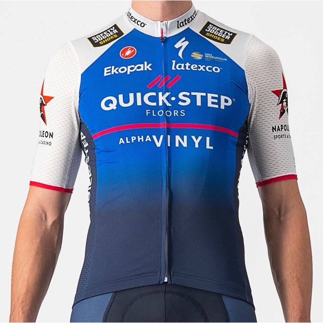 Quick Step Alpha Vinyl 2022 Competizione maglia da ciclismo a maniche corte squadra di ciclismo professionale Quick Step Alpha Vinyl 2022 Competizione maglia da ciclismo a maniche corte squadra di ciclismo professionale