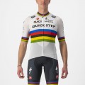 Quick Step Alpha Vinyl Road World Champion Rainbow Jersey 2022 Competizione Maglia da ciclismo a manica corta Squadra di ciclismo professionale Quick Step Alpha Vinyl Road World Champion Rainbow Jersey 2022 Competizione Maglia da ciclismo a manica corta Squadra di ciclismo professionale