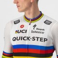 Quick Step Alpha Vinyl Road World Champion Rainbow Jersey 2022 Competizione Maglia da ciclismo a manica corta Squadra di ciclismo professionale Quick Step Alpha Vinyl Road World Champion Rainbow Jersey 2022 Competizione Maglia da ciclismo a manica corta Squadra di ciclismo professionale