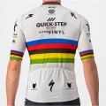 Quick Step Alpha Vinyl Road World Champion Rainbow Jersey 2022 Competizione Maglia da ciclismo a manica corta Squadra di ciclismo professionale Quick Step Alpha Vinyl Road World Champion Rainbow Jersey 2022 Competizione Maglia da ciclismo a manica corta Squadra di ciclismo professionale