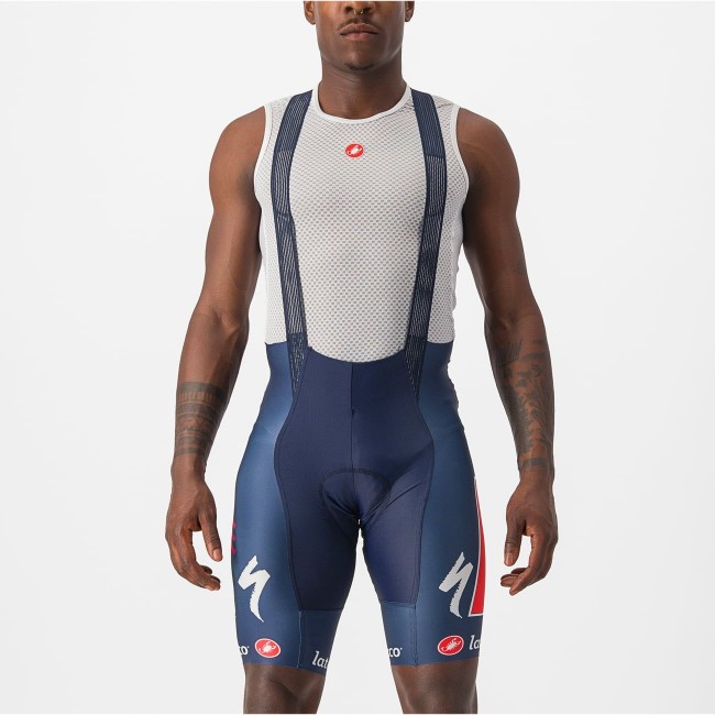 Pantaloncini con bretelle Soudal Quick-Step 2023 GRATIS AERO RC PRO della squadra di ciclisti professionisti Pantaloncini con bretelle Soudal Quick-Step 2023 GRATIS AERO RC PRO della squadra di ciclisti professionisti