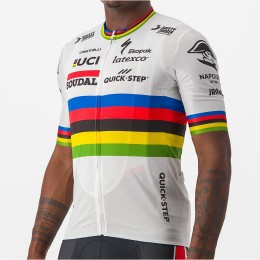 Soudal Quick-Step World Champion Rainbow Jersey 2023 Competizione Maglia da ciclismo a maniche corte Squadra di ciclismo professionale